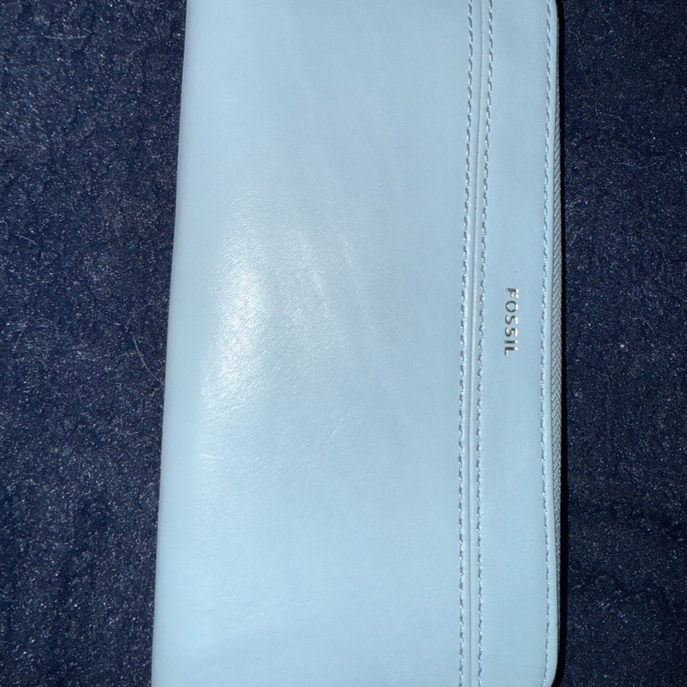 Fossil Sky Blue Leather Wallet